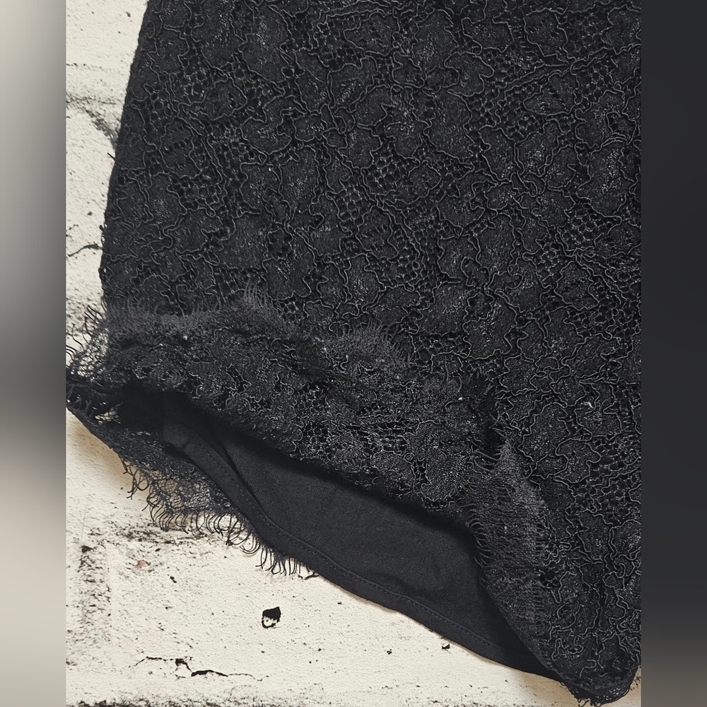 Wilfred Jules Black Lace High Rise Shorts Scalloped Hem Size 6 - Picture 7 of 11